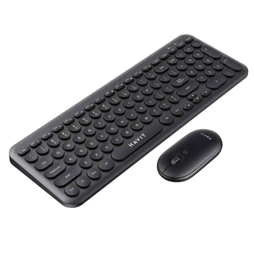 HAVIT - COMBO TECLADO Y MOUSE INALAMBRICO 2.4GHZ NEGRO 