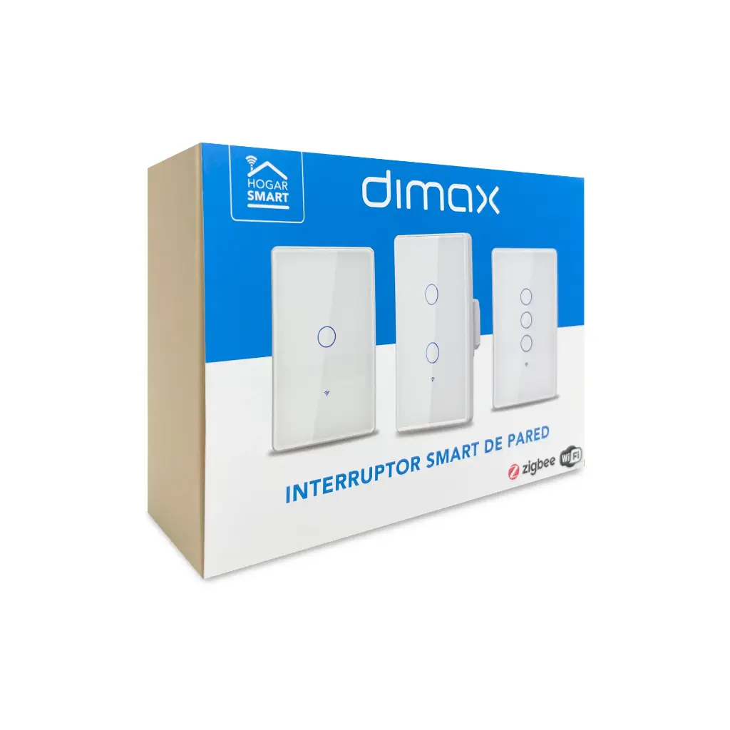 DIMAX - INTERRUPTOR SMART WIFI BLANCO 2 TOMAS
