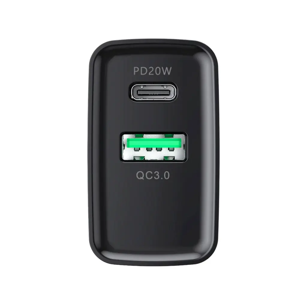 HAVIT - CARGADOR HAVIT NEGRO PD20W+QC3.0