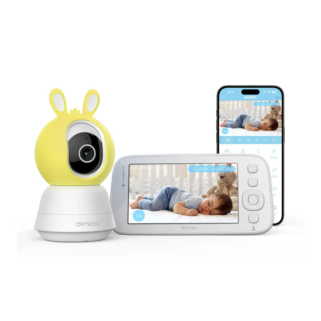 DIMAX - MONITOR DE BEBÉ CON CÁMARA 4MP 360º