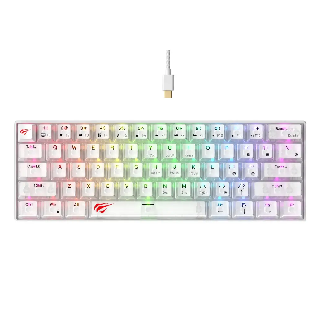 [KB903L-TWH] HAVIT - TECLADO MECANICO RGB TRANSPARENTE