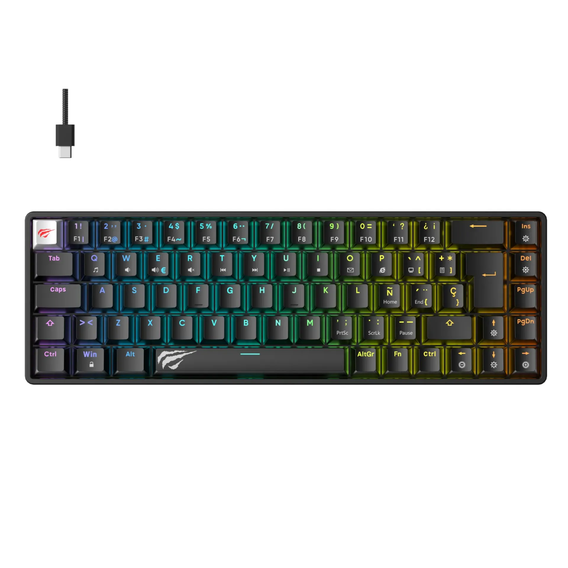 [KB860L-SP-BK] HAVIT - TECLADO MECANICO RGB