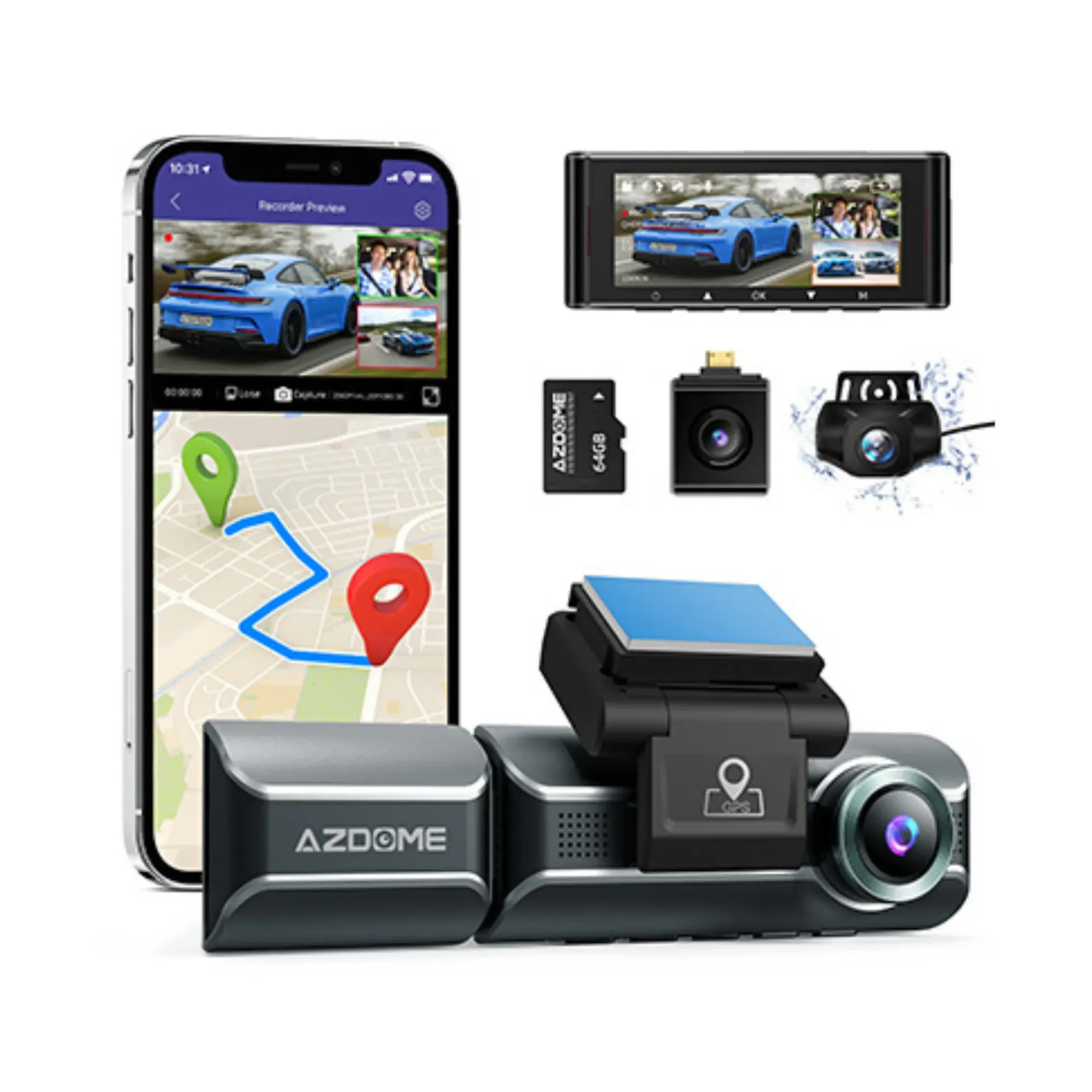 AZDOME - DASHCAM 3CH 4K