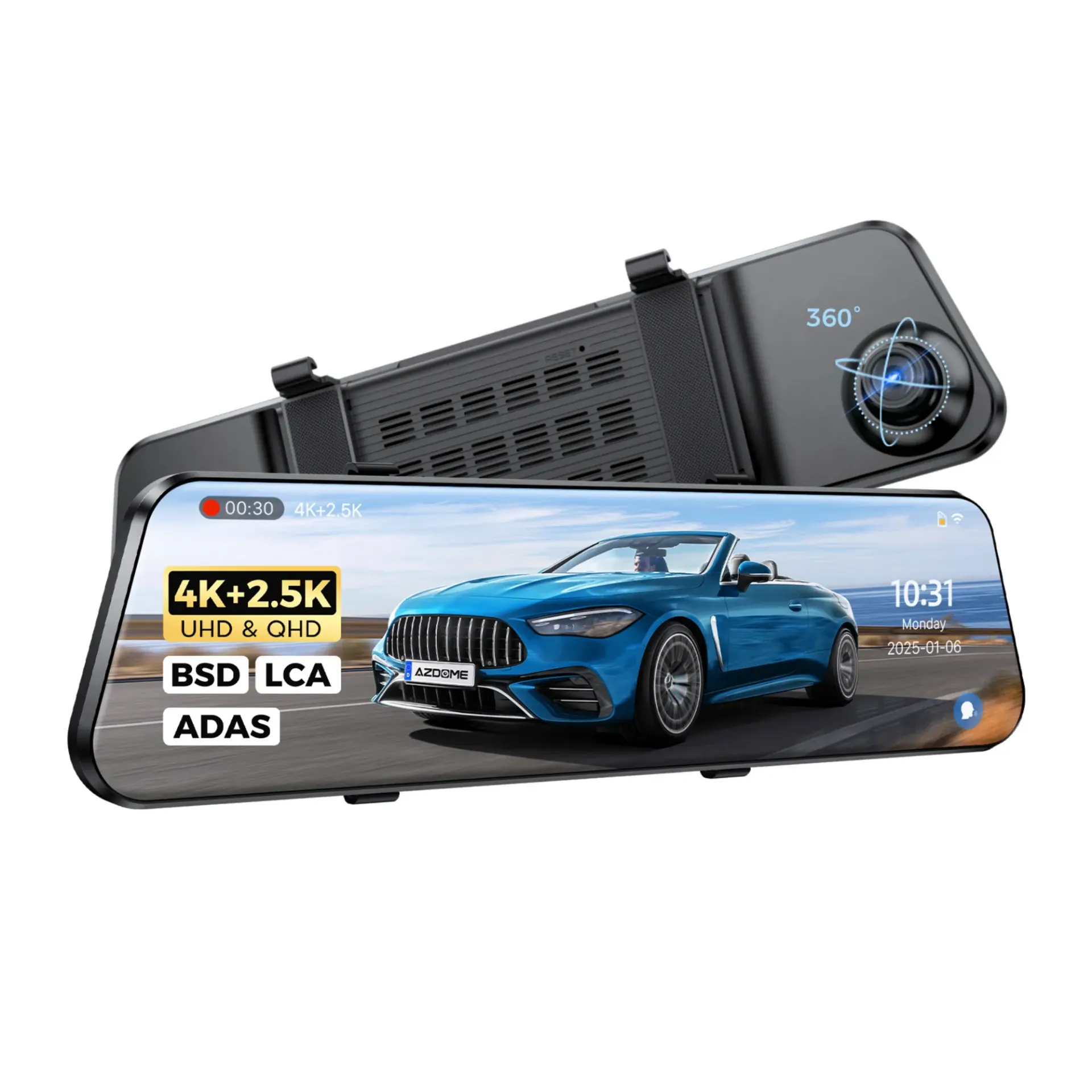 [PG17 MAX] AZDOME - DASH CAM TIPO RETROVISOR 4K