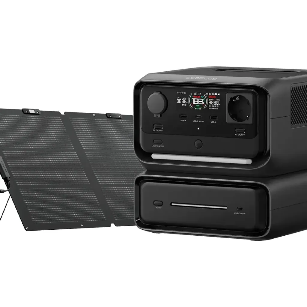 ECOFLOW - COMBO DE ESTANCIÓN DE ENERGÍA + PANEL SOLAR