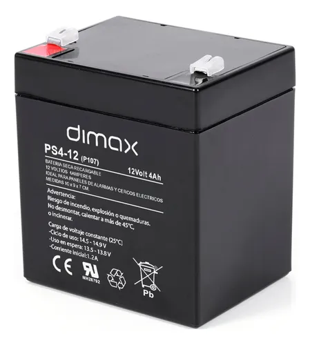 [BAT-12V4A] DIMAX - BATERÍA SECA RECARGABLE DE 12V 4A