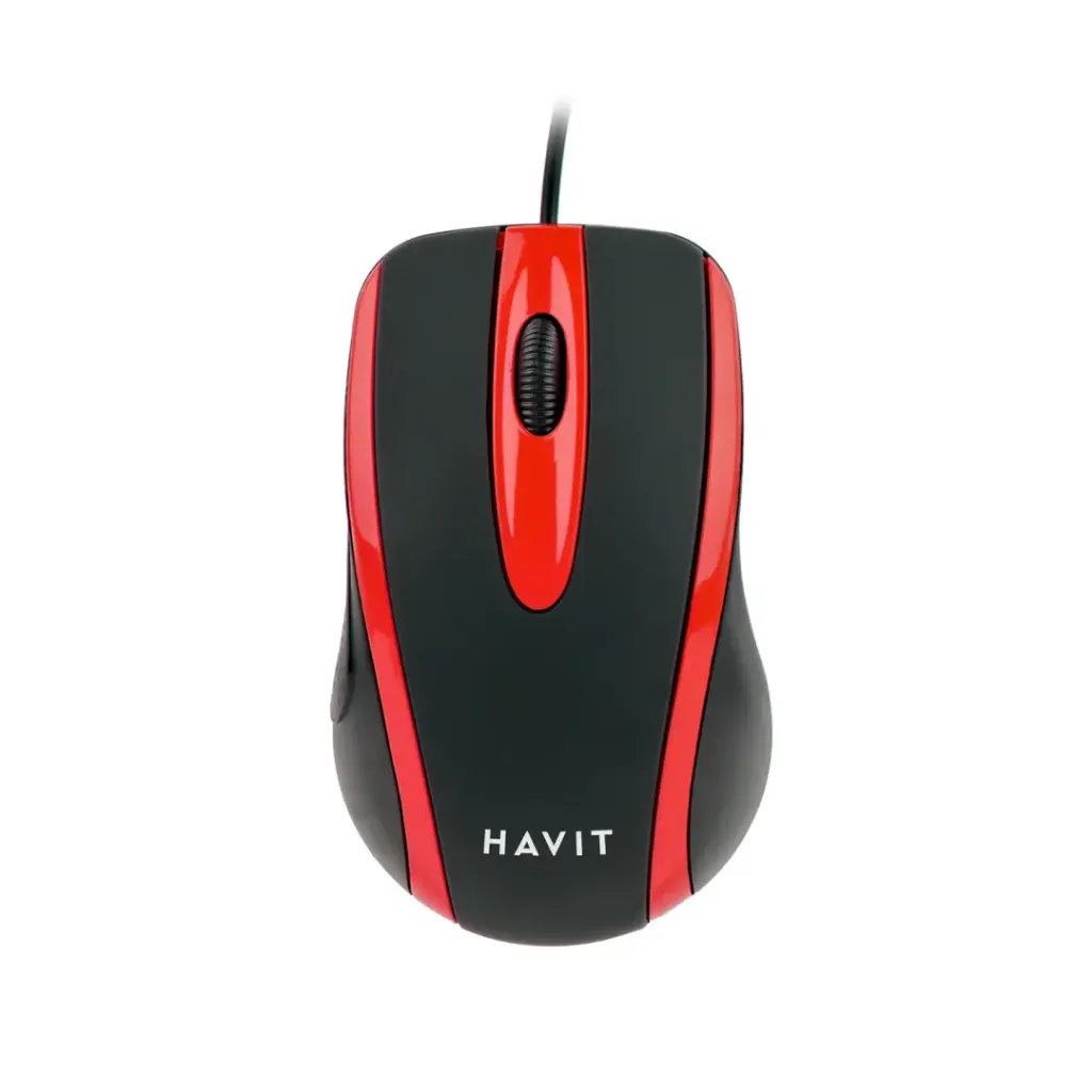 HAVIT - MOUSE USB COLOR NEGRO-ROJO