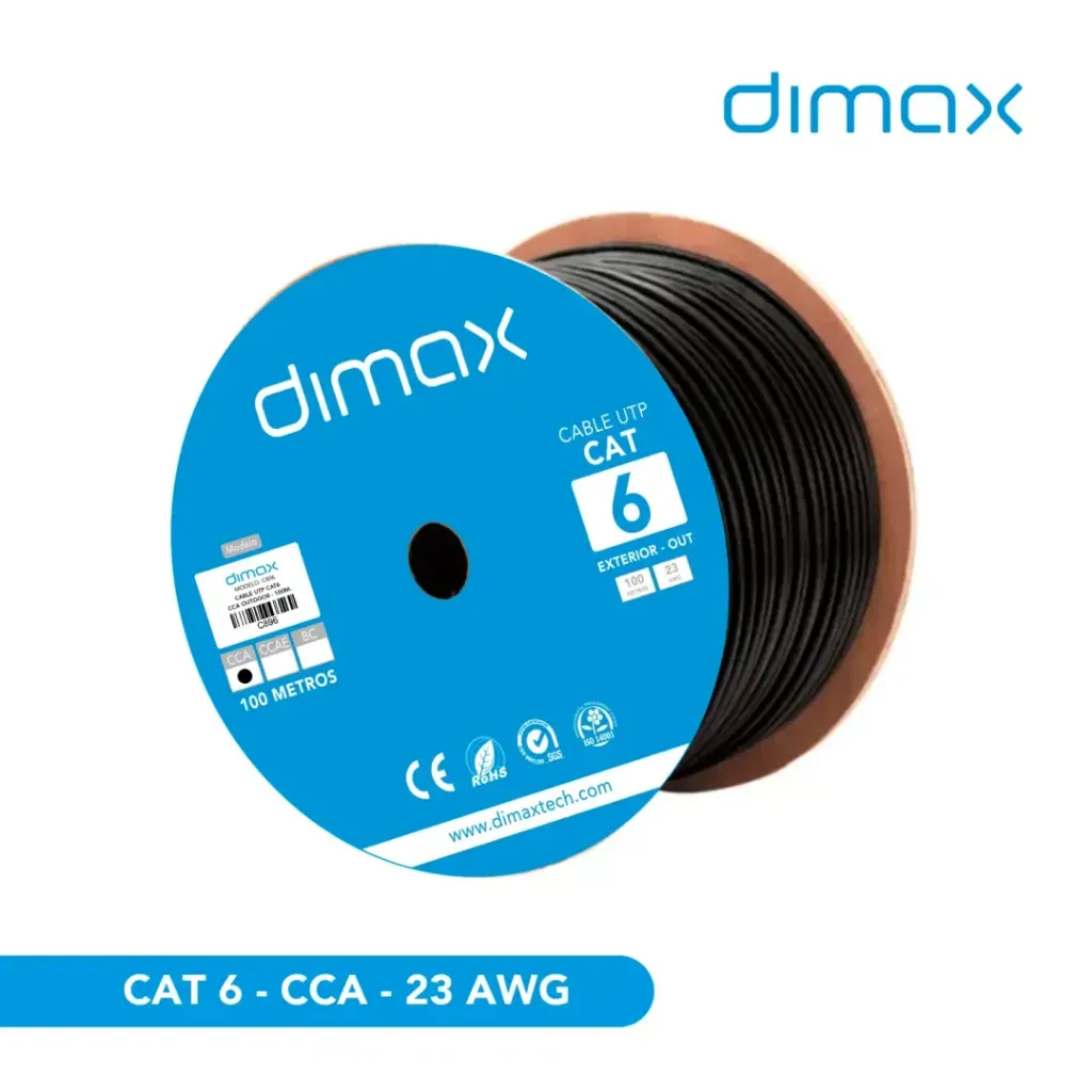 [C896] DIMAX - CABLE UTP CAT6 CCA EXT 100 METROS