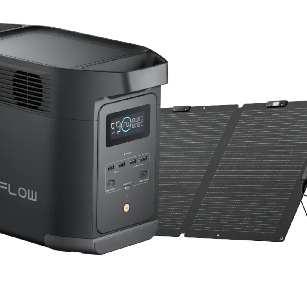 [DELTA 2 E980+PSP-220W] ECOFLOW - COMBO DE ESTANCIÓN DE ENERGÍA DELTA 2 E980 500W + PANEL SOLAR PSP-220W
