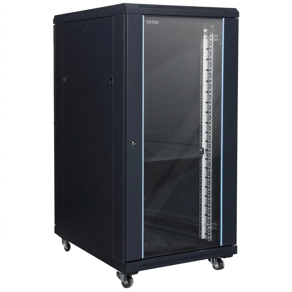 [GS.6622.9801XSB] TOTEN -GABINETE PISO "GS" 22U PUERTA FRONTAL VIDRIO TEMPLADO