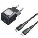 HAVIT - CARGADOR 30W GaN CON USB-C A USB-C