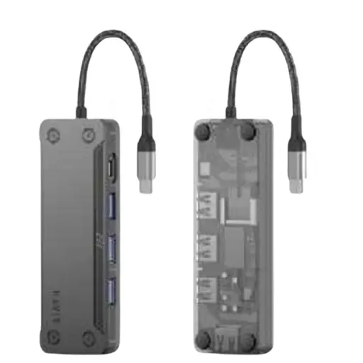 [HB4020-SV] HAVIT - HUB USB-C CASE ALUMINIO+ABS TRANSPARENTE