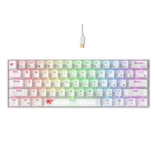 [KB903L-TWH] HAVIT - TECLADO MECANICO RGB TRANSPARENTE