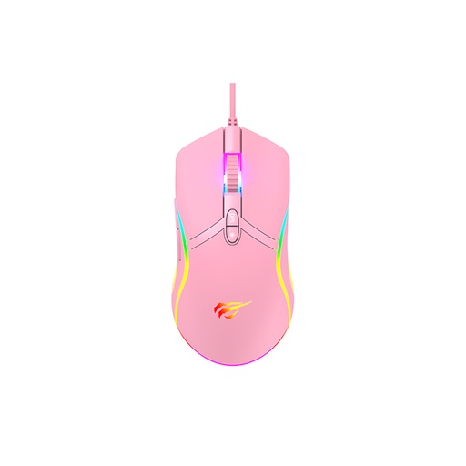 [MS1026-PINK] HAVIT - MOUSE GAMER RGB ROSA